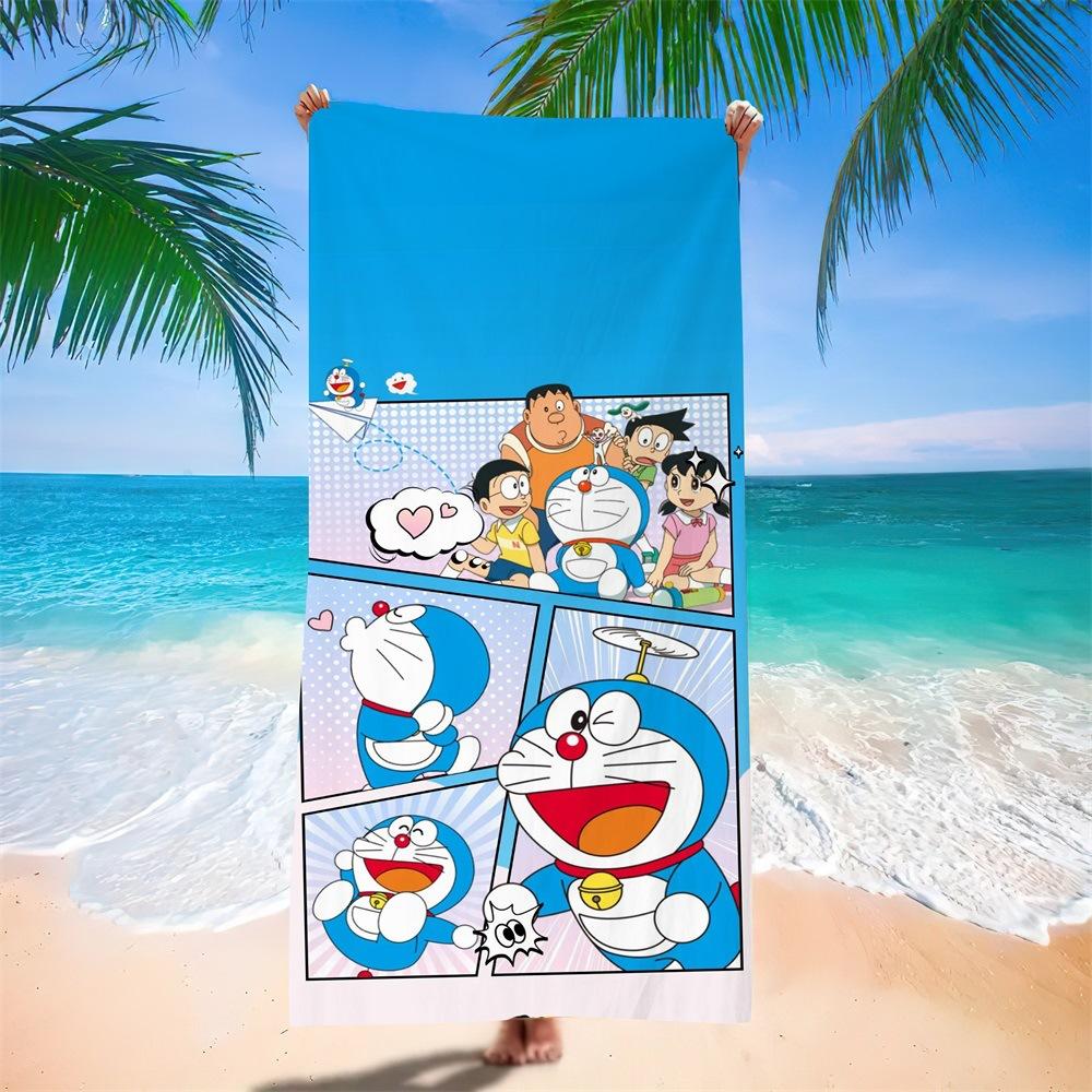 Cute Cartoon Character Printed Microfiber Beach Towel Quick Dry Soft Bath Towel For Kids Swimming