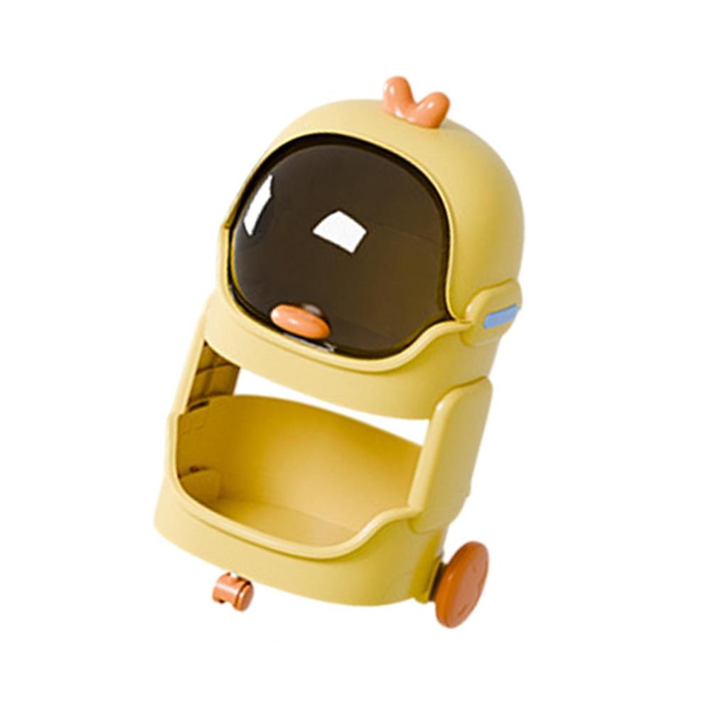 Cartoon-Themed Snack Rack on Wheels for Household Use