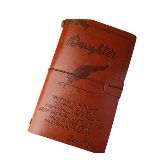 Journal Notebook Loose-Leaf Refillable Faux Leather Cover with Elastic Strap