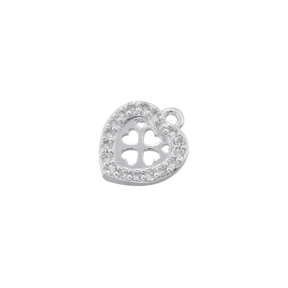 ZHUKOU For DIY Bracelet Necklace Brass Golden-plated Metal With CZ Zirconia Pendant Jewellery Handmade Accessories:VD1672-81