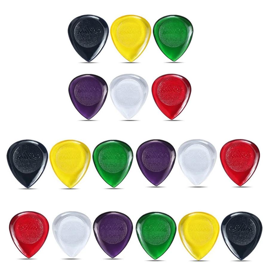 6-50pcs 3cm Water-drop Style Color Picks 1-3mm Thickness Durable Guitar Picks Bass Ukulele Universal Pick Instrument Accessories