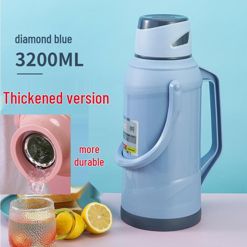 Leather-Covered Glass Liner Thermos Bottle for Dorms - Keeps Water Hot