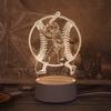 3D baseball boy acrylic visual night light for home decoration atmosphere night light suitable for bedroom lighting and tabletop