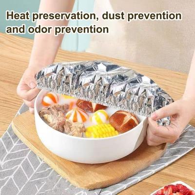 Wiederverwendbare Aluminiumfolien-Abdeckungen für Lebensmittel, verdickte, dehnbare, hitzebeständige Folienabdeckungen, universelle Abdeckungen für Lebensmittelschüsseln