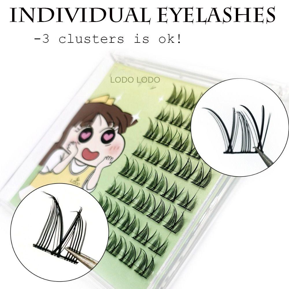 

8 Rows False Eyelashes Long Wispy Segment Lashes D Curl 3D Individual Eyelashes Natural Cluster