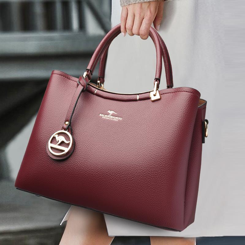 Large Capacity Women's Handbag with Soft PU Leather Material Fashionable Shoulder Bag, Solid Color Crossbody Bag Suitable for Travel and Shopping