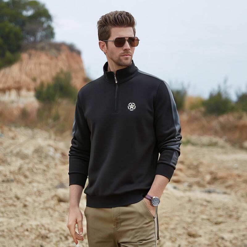 JEEP Men's Half-Zip Stand-Collar Sweatshirt