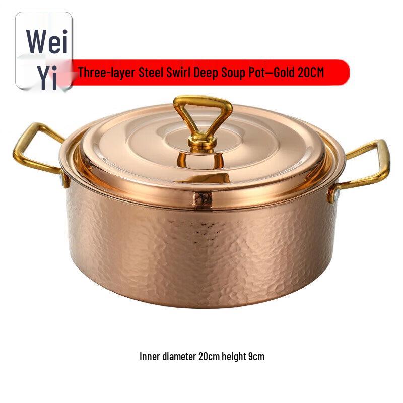 Weiyi 201 Stainless Steel Hammered Stockpot