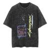 Spiel Cyber Punk LUCY T-Shirt Baumwolle Gewaschen Vintage Übergroßes T-Shirt Y2k Harajuku Street Lässig Lockere Kurzarm-T-Shirts