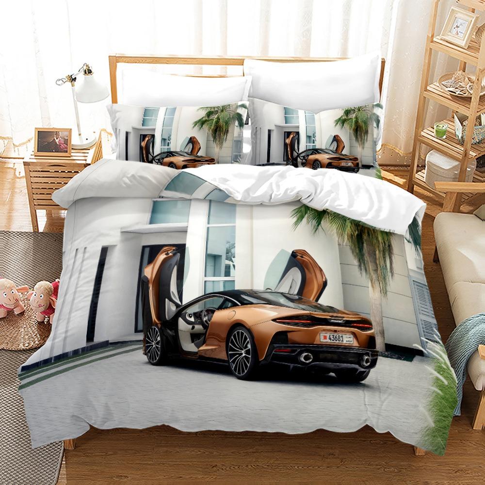 Luxury Car Duvet Cover Set Cartoo Bedding Set for Kids Boys Polyester Bedding Set King Size