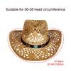 Ethnic Western Styles Natural Paper Straw Hat Sun Protection Rolled Brims Design For Beach Camping Outdoor Activities