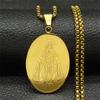 Katholische Unsere Liebe Frau von Guadalupe Anhänger Halsketten für Damen Herren Edelstahl Goldfarbe Jungfrau Maria Medaille Kette Schmuck N2206