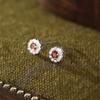 S925 sterling silver stud earrings women's niche natural crystal stone earrings personalized high-end design jewelry