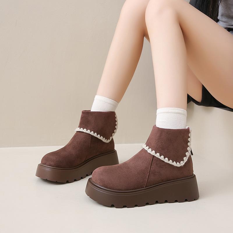 Simple Small Muffin Thick-soled Short Boots for Women's 2025 Autumn and Winter New Fashionable Versatile and Thin Martin Boots