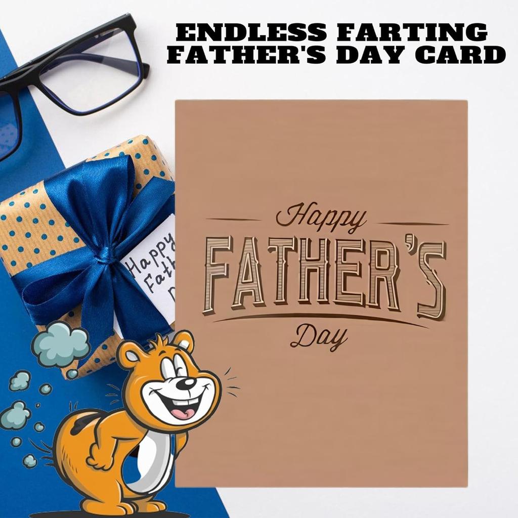 Endless-Farting Father's Day Card,  Funny Prank Fathers Day Card, Father's Day Gifts For Dads Funny Endless-Farting Sound Prank Greeting Card