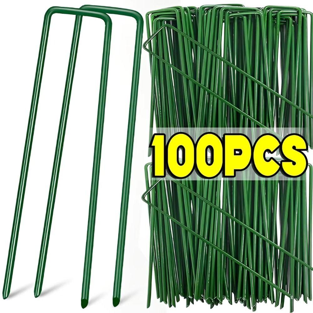 6 Inches Landscape Nail Garden Stakes Bend-free Fence Tubing Stakes Sod Pins Ground Nail Outdoor