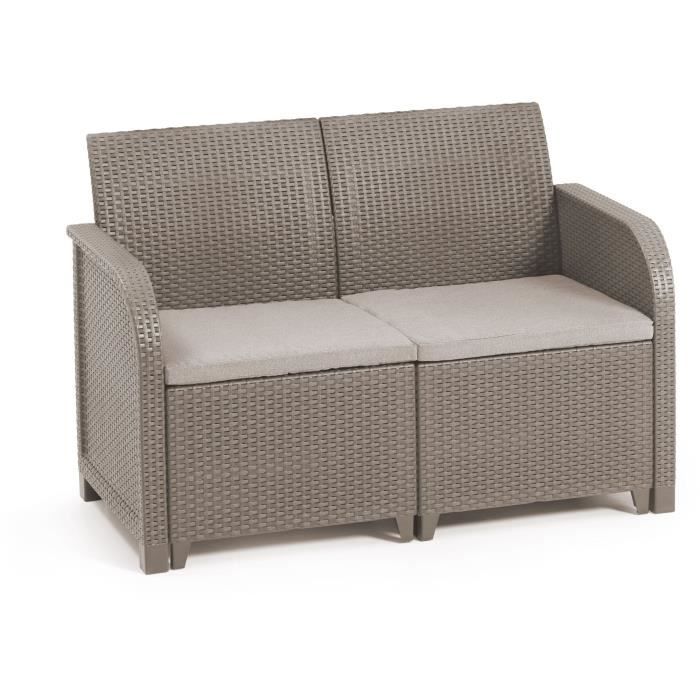 Garden Furniture Set - In Imitation Woven Rattan Resin - Allibert by KETER - 4 People - SanRemo - Cappuccino