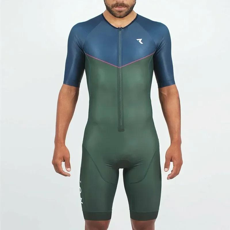 Tuta da Triathlon da Gara Estiva da Uomo Manica Corta Intera Calzamaglia Skinsuit da Ciclismo su Strada Swim/run/bike Speedsuit Ciclismo Mtb Abbigliamento