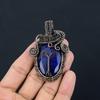 Baum des Lebens Blauer Saphir Anhänger, Handgefertigter Edelsteinanhänger, 999 Kupferdraht gewickelter Anhänger Antikschmuck, Für Verlobungsgeschenk