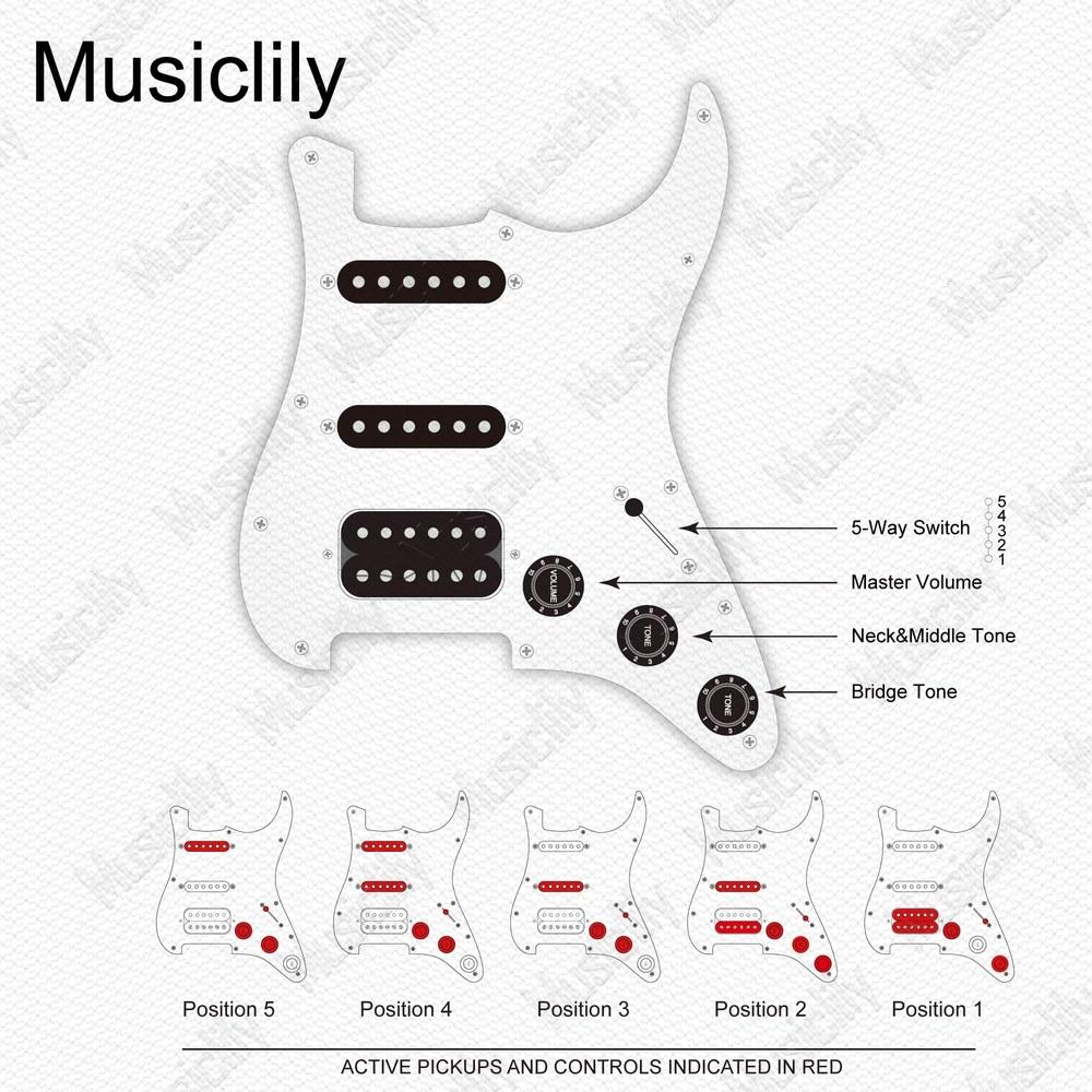 Musiclily Pro SE ST-HSS-60SE Pre-wired Pickguard Tortoiseshell Pattern Alnico 5 Pickups 5-Way Super Switch
