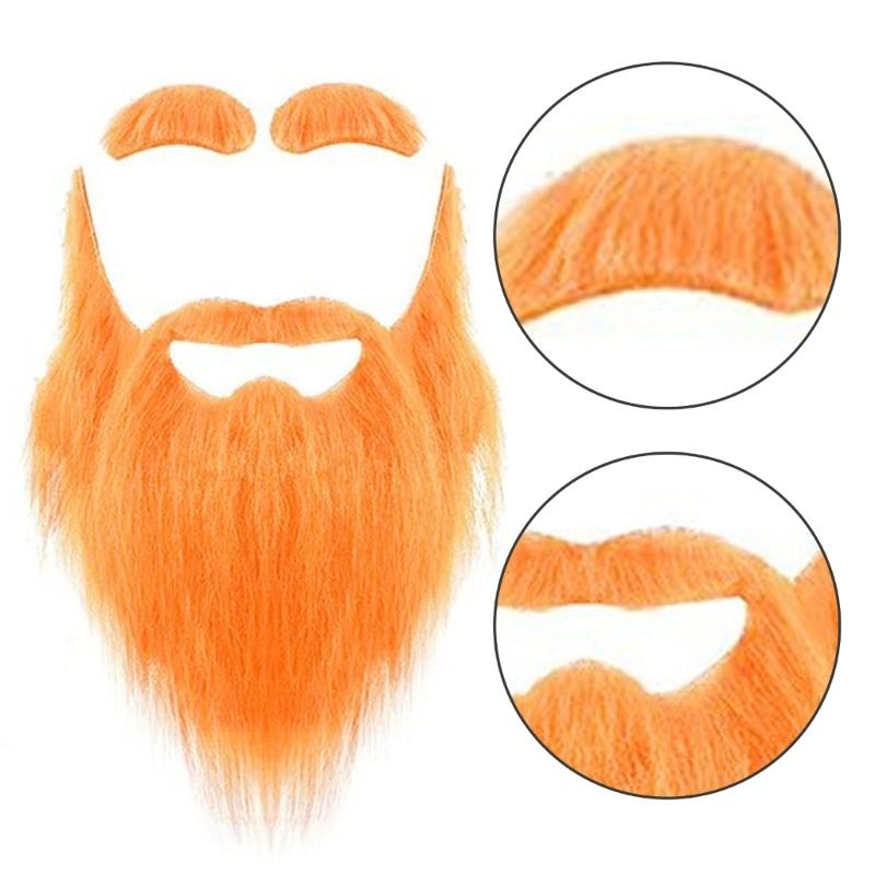 Artificial Beards Mustaches and Eyebrows Set Irish Makeup Up Party Costume Accessories for Halloween Christmas Cosplay