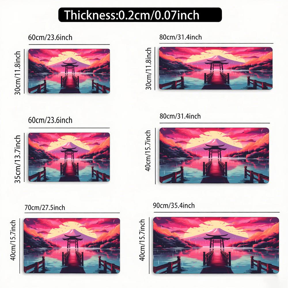 Sakura Mountain Landscape Mouse Pad Large Rubber Antislip PC Desk Accessories Mousepad for Offices and Gamer Keyboard Decor Mat