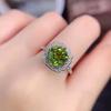 Drainage Hw Same Open 2-Carat Ring, Imitation Natural Peridot Square Bag Women'S Ring