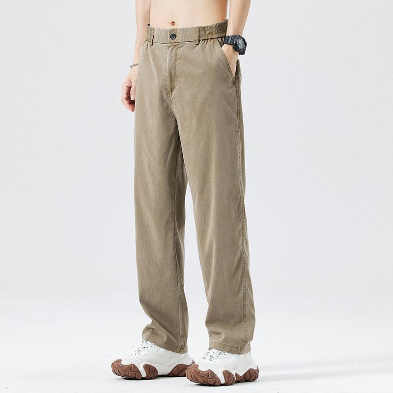 Soild Color Ultra-thin Loose Pants Men's Breathable Soft Straight Casual  Loose Simple  Sweatpants Plus Size