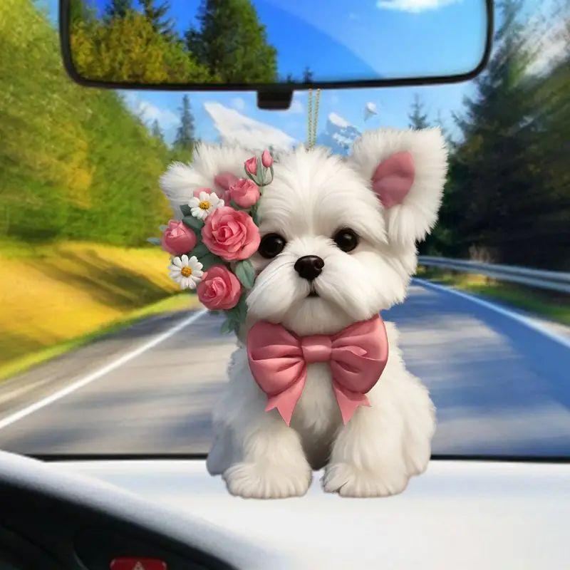 New Animal Keychain Cute Cute Bee Dog Pig Acrylic Pendant Car Rearview Mirror Pendant Gift Christmas Tree Ornaments