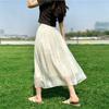 Streamer mesh skirt women's spring, autumn and summer high waist drape temperament versatile and thin a word pleated skirt