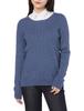 Amazon Essentials Women's Lightweight Cable Knit Crew Neck Long Sleeve Sweater, Heather Blue, Size XL