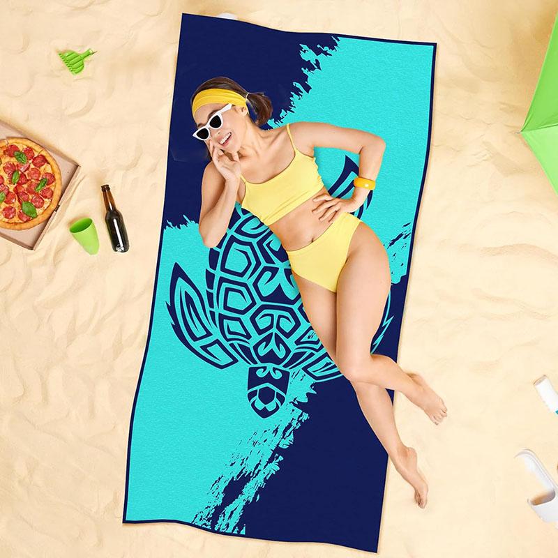 Free Custom Multi-Style Quick Drying Super Absorbent Sand-Free Microfiber Beach Towel with Logo Design All-Season Use
