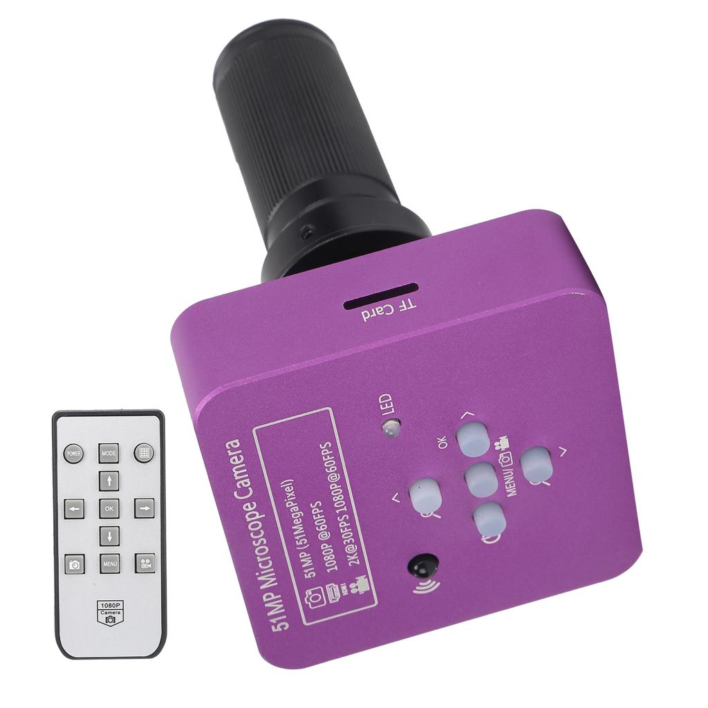 USB FHD Video Microscope Camera 51MP HD Multimedia Interface Microscope Camera with Remote Control AC 100‑240VUS Plug