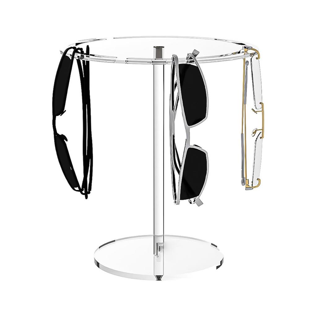 Round Eyewear Stand Glasses Storage Rack Transparent Rotatable Sunglasses Display Stand Eyeglasses Organizer for Desk