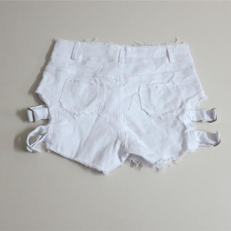 Damen Europäischer Stil High-Waist Zerrissene Jeans-Shorts - Schlankmachend, Sexy Nachtclub-Kleidung