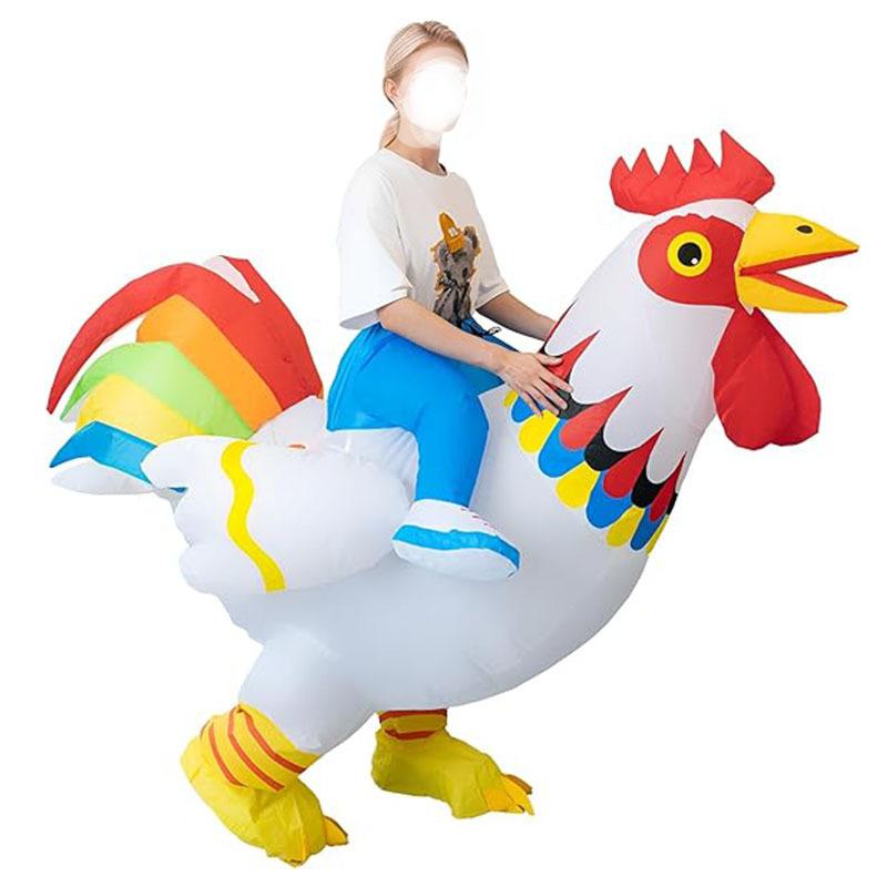 Halloween Cross Border Cartoon Cycling Doll Costume Performance Party Props Festival Performance Colorful Rooster Inflatable Clothing