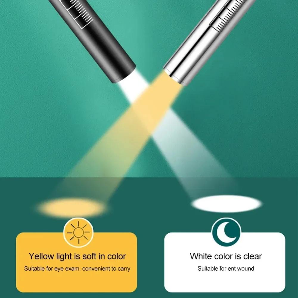Luce Medica Portatile 2 in 1 First Aid Penna Torcia LED con Misuratore Pupillare Luce da Lavoro per Medico Infermiere Diagnosi