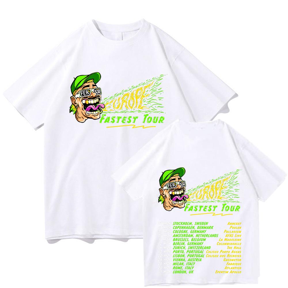 Feid Ferxxo Tour 2025 T-shirts Rapper Tshirts Short Sleeve Hiphop TShirts Unisex Y2K Tshirt High Quality Cotton Women Men Tops