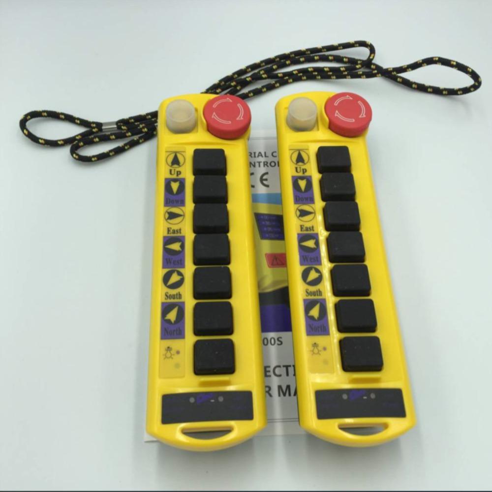 2 Viteze 2 Transmițătoare Control Palan Macara Radio Telecomandă Buton Apăsare Sistem Controler cu E-stop