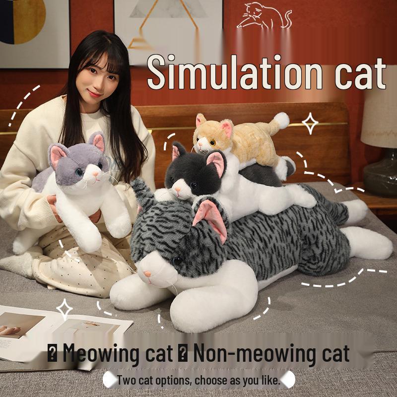 

Cartoon Cat Pillow Plush: Large Meowing Sleep Companion for Kids 50cm [0.28kg]