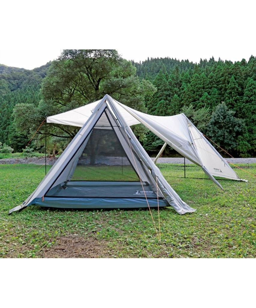 CAPTAIN STAG Zelt Plane Camp Basis für 4 bis 5 Personen 680 x 380 x H220 Verarbeitung Tragetasche inklusive CS Classics [Größe cm] UV/PU UA-39