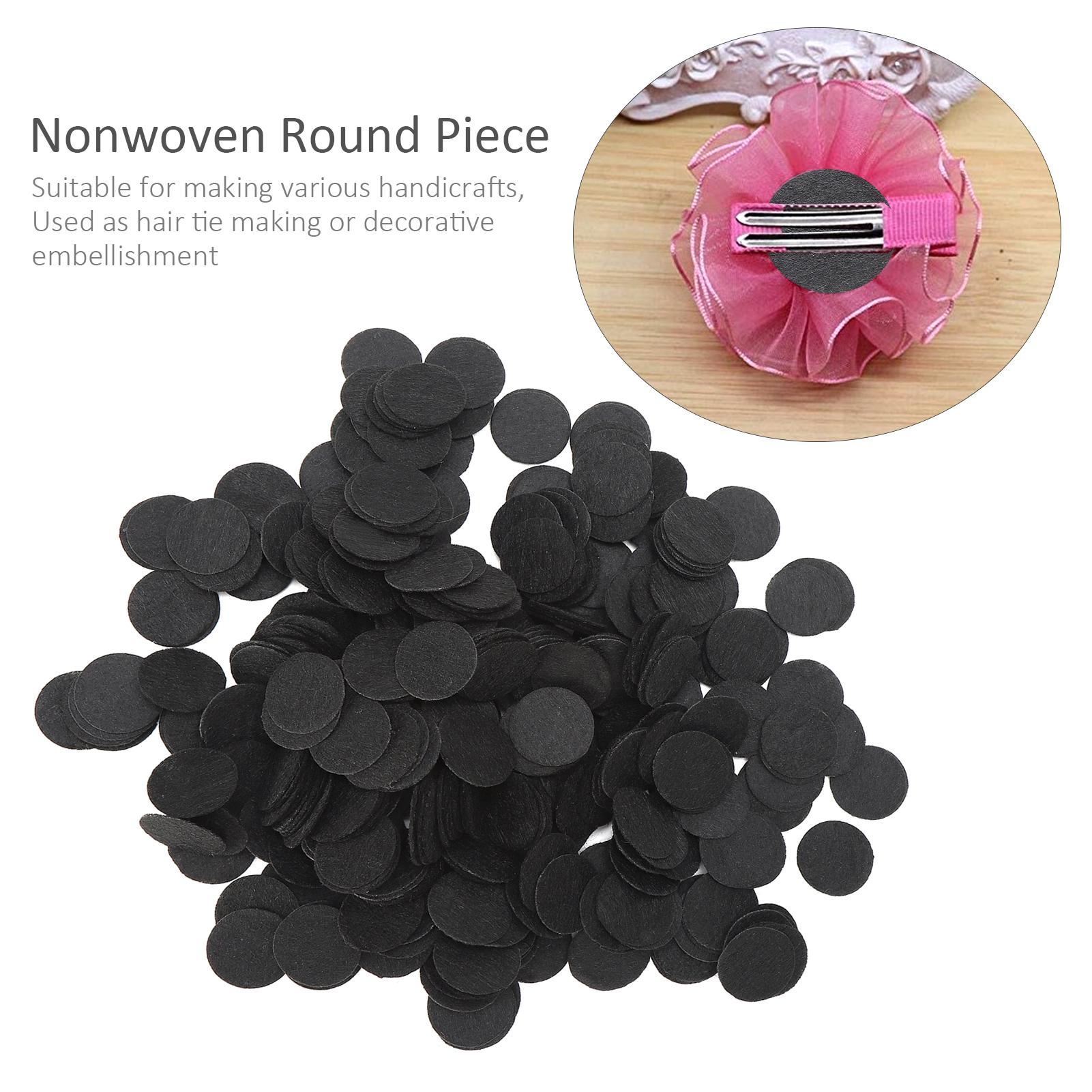 

500Pcs Nonwoven Round Piece Felt Crafts Cloth Flake Accessories Chip Hair Decoration 25mm