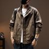 Men's American Retro PU Leather Windproof Jacket, Spring 2025 - Loose, Trendy, Plus Size Outerwear