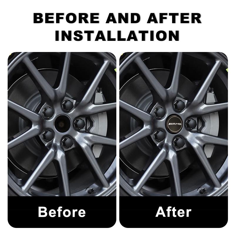 GOX3 56mm Car Wheel Hub Emblem Rim Center Decoration Sticker for Mercedes Benz AMG AMG GLA GLK W205 W210 Interior Mouldings LGTZ-TRe
