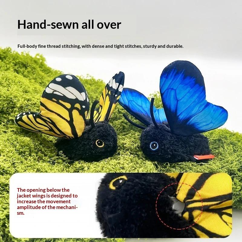 Rechargeable Automatic Cat Teaser Toy 3 Modes Simulation Butterfly Cat Teaser Hanging Elastic String Feline Toy