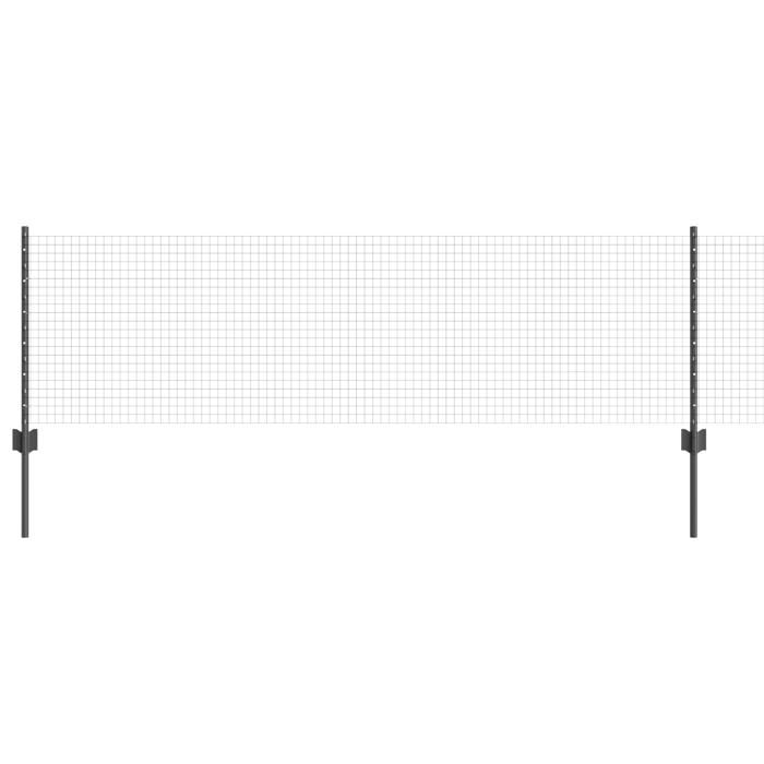 VidaXL Clôture en fil soudé avec 11 poteaux en U gris 0,6x25 m en acier 3336592