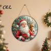 Retro Truck Xmas Signs 2D Christmas Wooden Door Hanger Ornaments, Santa Snowman Reindeer Welcome Wall Festive Front Sign, Rustic Farmhouse Tree