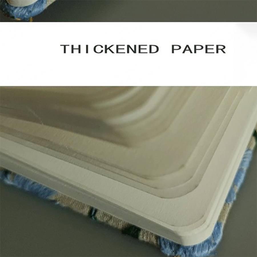 A5 A6 Fabric Embroidery Notebook Cloth Notepad Blank 96 Sheets/192 Pages Student Stationery Office Supplies