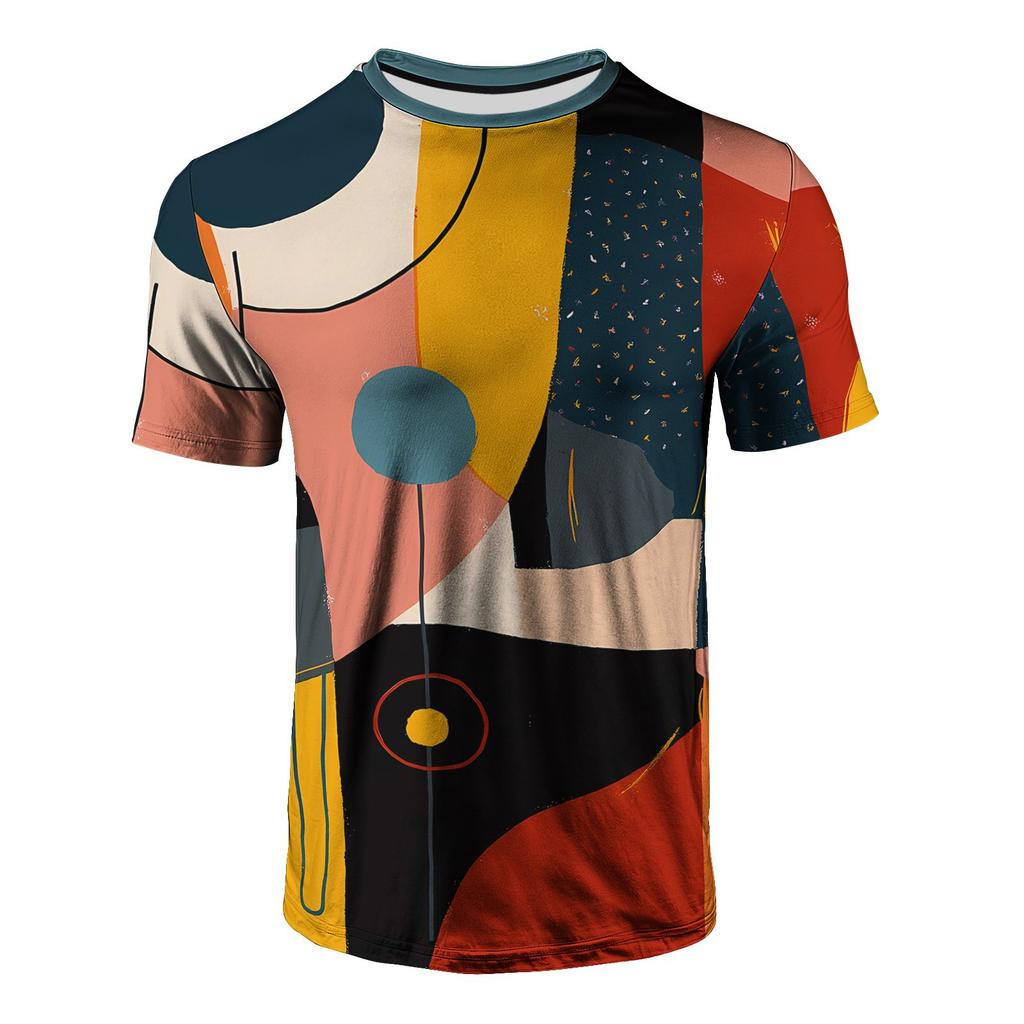 Fashion Colorful Abstract Art 3D Print T-Shirts Men Women Tees Short Sleeve Round Neck T Shirt Harajuku Top Men's Clothing