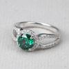 925 Sterling silver ring, green zircon women's zircon jewelry, daily wear jewelry gifts